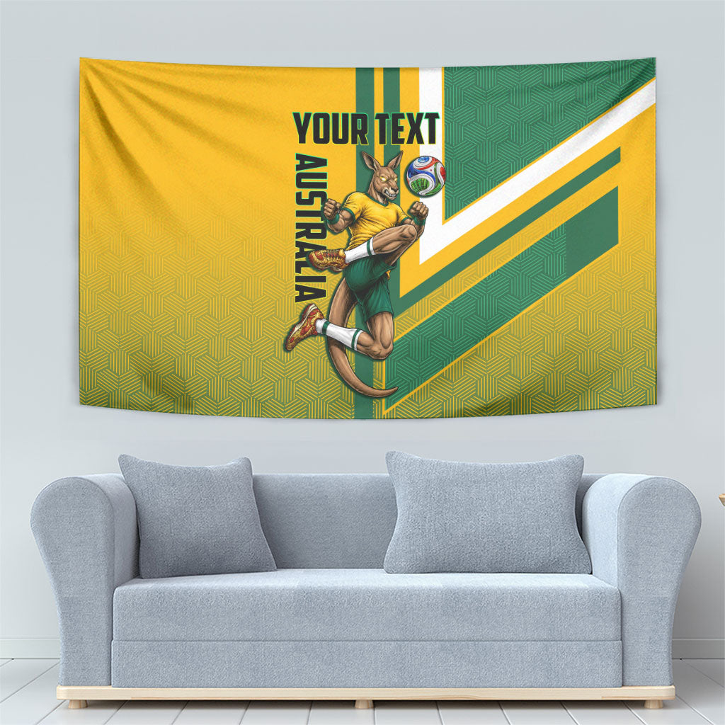 Personalized Australia Soccer Kangaroo Tapestry Australia Flag Athletic Mascot Boxing Kangaroo