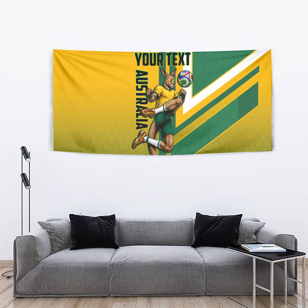 Personalized Australia Soccer Kangaroo Tapestry Australia Flag Athletic Mascot Boxing Kangaroo