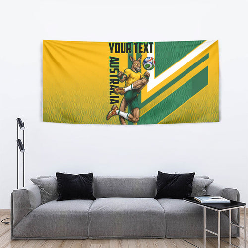 Personalized Australia Soccer Kangaroo Tapestry Australia Flag Athletic Mascot Boxing Kangaroo