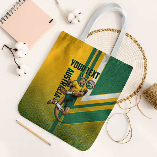 Personalized Australia Soccer Kangaroo Tote Bag Australia Flag Athletic Mascot Boxing Kangaroo
