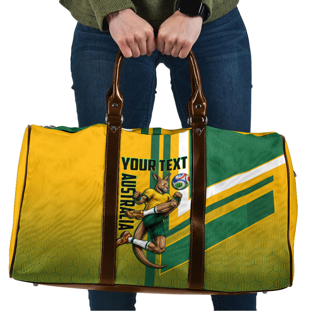 Personalized Australia Soccer Kangaroo Travel Bag Australia Flag Athletic Mascot Boxing Kangaroo