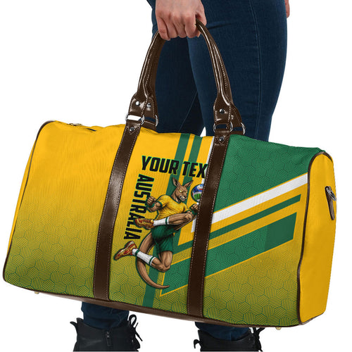 Personalized Australia Soccer Kangaroo Travel Bag Australia Flag Athletic Mascot Boxing Kangaroo