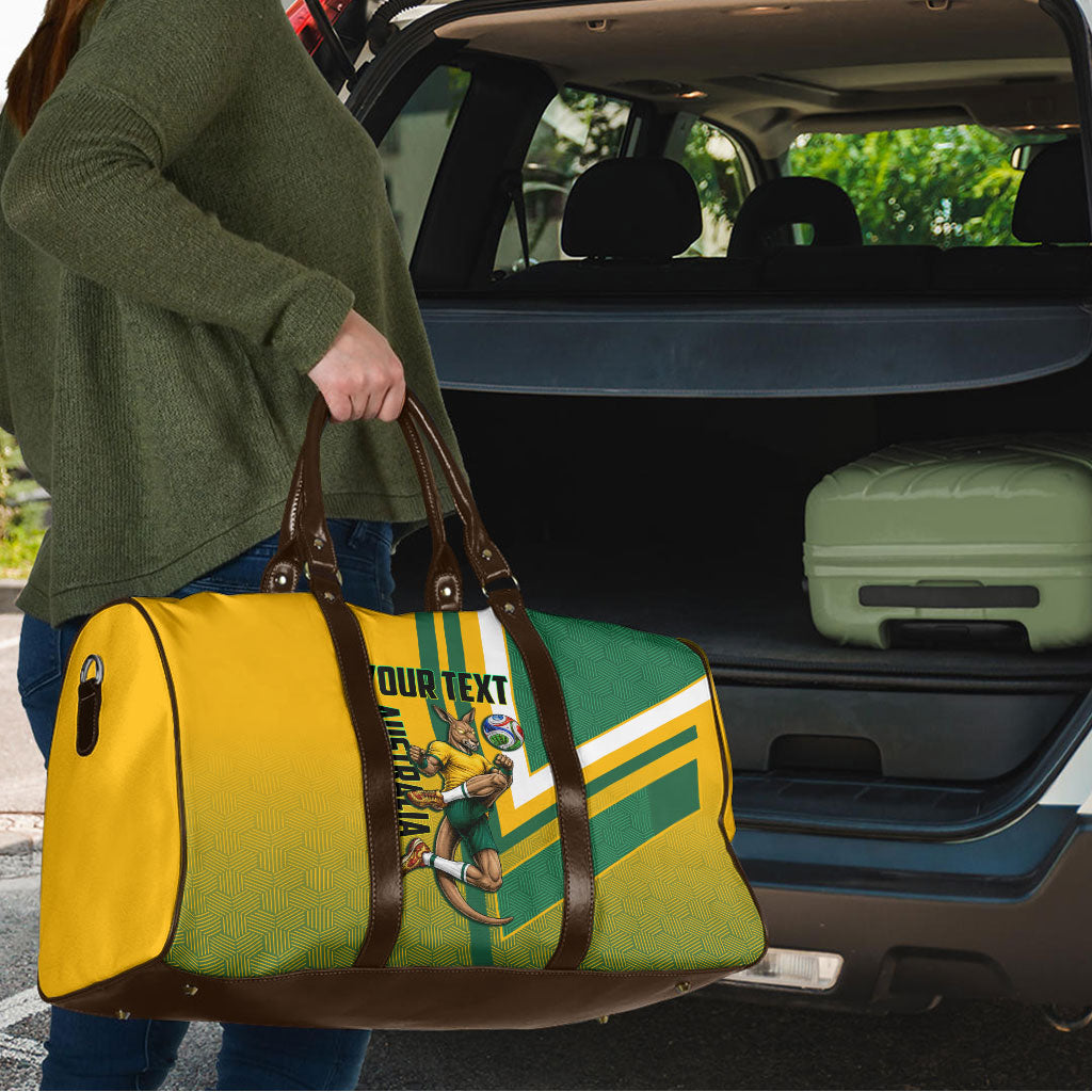 Personalized Australia Soccer Kangaroo Travel Bag Australia Flag Athletic Mascot Boxing Kangaroo