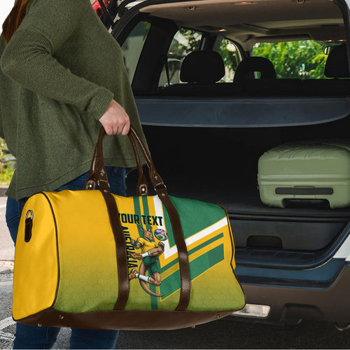 Personalized Australia Soccer Kangaroo Travel Bag Australia Flag Athletic Mascot Boxing Kangaroo