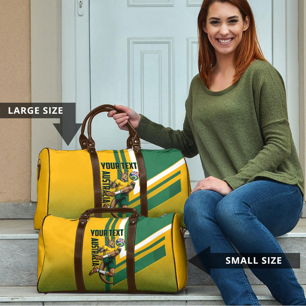 Personalized Australia Soccer Kangaroo Travel Bag Australia Flag Athletic Mascot Boxing Kangaroo