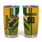 Personalized Australia Soccer Kangaroo Tumbler Cup Australia Flag Athletic Mascot Boxing Kangaroo