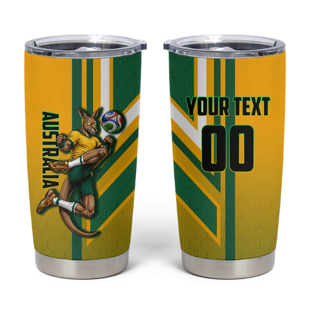 Personalized Australia Soccer Kangaroo Tumbler Cup Australia Flag Athletic Mascot Boxing Kangaroo