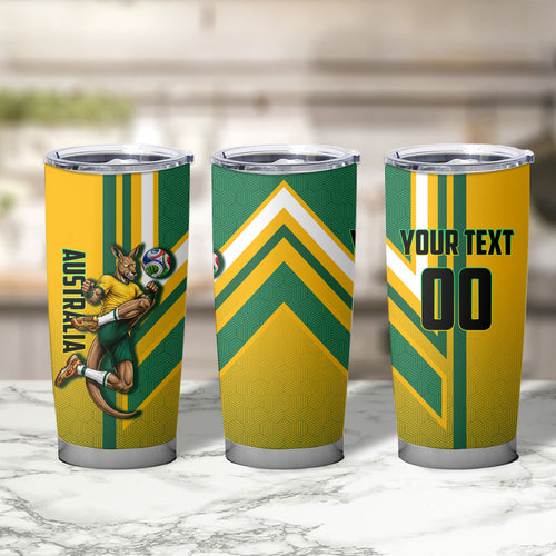 Personalized Australia Soccer Kangaroo Tumbler Cup Australia Flag Athletic Mascot Boxing Kangaroo