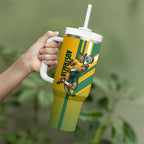 Personalized Australia Soccer Kangaroo Tumbler With Handle Australia Flag Athletic Mascot Boxing Kangaroo