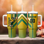 Personalized Australia Soccer Kangaroo Tumbler With Handle Australia Flag Athletic Mascot Boxing Kangaroo