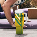 Personalized Australia Soccer Kangaroo Tumbler With Handle Australia Flag Athletic Mascot Boxing Kangaroo