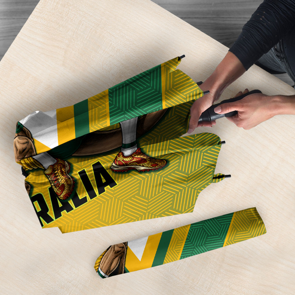 Personalized Australia Soccer Kangaroo Umbrella Australia Flag Athletic Mascot Boxing Kangaroo
