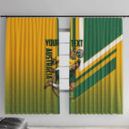 Personalized Australia Soccer Kangaroo Window Curtain Australia Flag Athletic Mascot Boxing Kangaroo