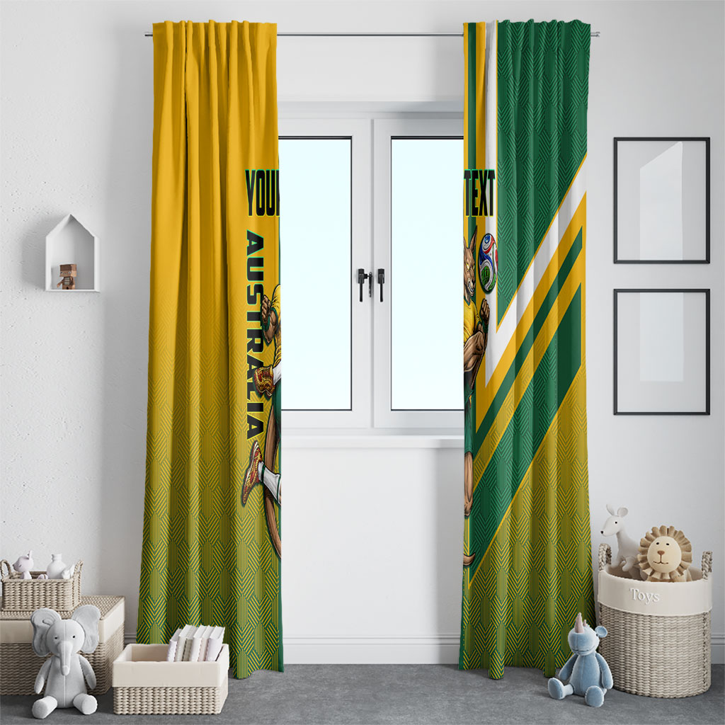 Personalized Australia Soccer Kangaroo Window Curtain Australia Flag Athletic Mascot Boxing Kangaroo