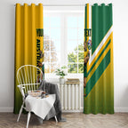 Personalized Australia Soccer Kangaroo Window Curtain Australia Flag Athletic Mascot Boxing Kangaroo