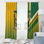 Personalized Australia Soccer Kangaroo Window Curtain Australia Flag Athletic Mascot Boxing Kangaroo