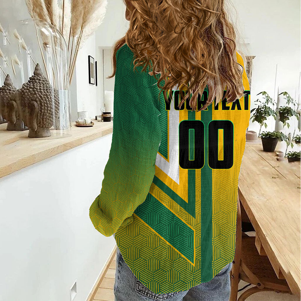 Personalized Australia Soccer Kangaroo Women Casual Shirt Australia Flag Athletic Mascot Boxing Kangaroo
