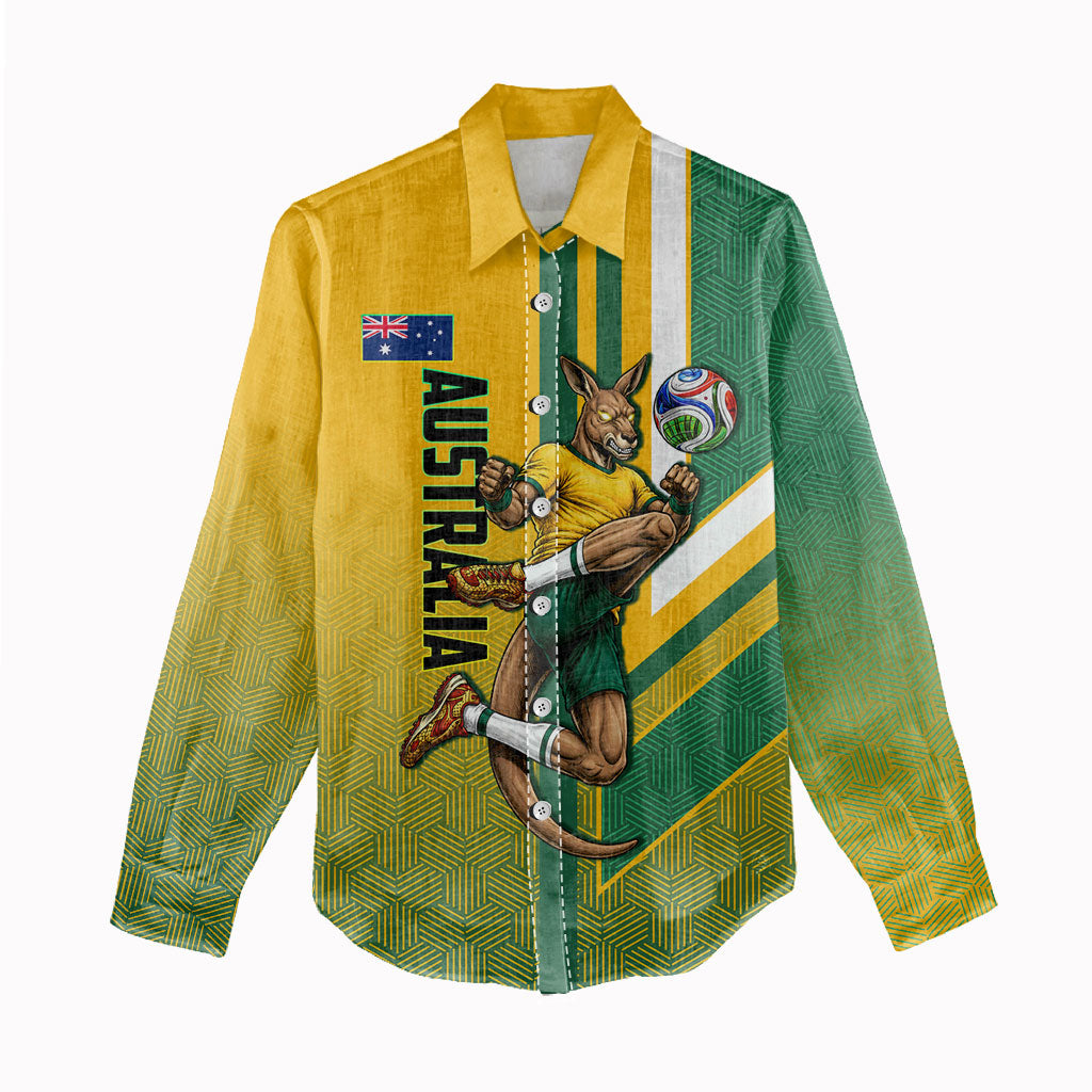 Personalized Australia Soccer Kangaroo Women Casual Shirt Australia Flag Athletic Mascot Boxing Kangaroo