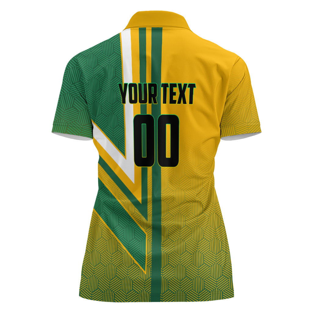 Personalized Australia Soccer Kangaroo Women Polo Shirt Australia Flag Athletic Mascot Boxing Kangaroo