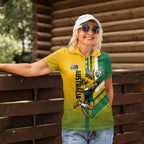 Personalized Australia Soccer Kangaroo Women Polo Shirt Australia Flag Athletic Mascot Boxing Kangaroo