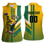 Personalized Australia Soccer Kangaroo Women Sleeveless Polo Shirt Australia Flag Athletic Mascot Boxing Kangaroo