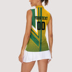 Personalized Australia Soccer Kangaroo Women Sleeveless Polo Shirt Australia Flag Athletic Mascot Boxing Kangaroo