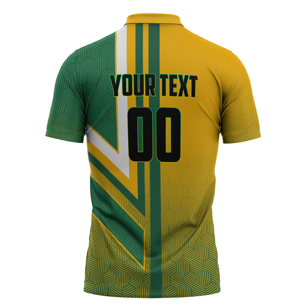 Personalized Australia Soccer Kangaroo Zipper Polo Shirt Australia Flag Athletic Mascot Boxing Kangaroo