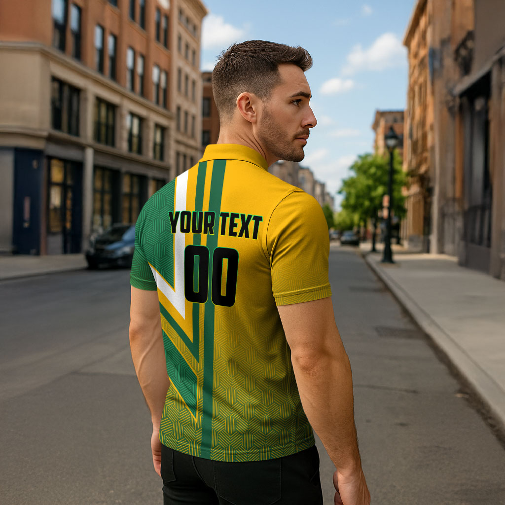Personalized Australia Soccer Kangaroo Zipper Polo Shirt Australia Flag Athletic Mascot Boxing Kangaroo