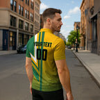 Personalized Australia Soccer Kangaroo Zipper Polo Shirt Australia Flag Athletic Mascot Boxing Kangaroo