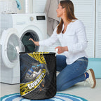 North Queensland Cowboys Rugby Laundry Basket Tribal Polynesian Power Art - Lightning Mascot