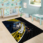 North Queensland Cowboys Rugby Area Rug Tribal Polynesian Power Art - Lightning Mascot