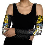 North Queensland Cowboys Rugby Arm Sleeves Tribal Polynesian Power Art - Lightning Mascot