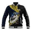 North Queensland Cowboys Rugby Baseball Jacket Tribal Polynesian Power Art - Lightning Mascot