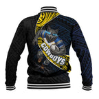 North Queensland Cowboys Rugby Baseball Jacket Tribal Polynesian Power Art - Lightning Mascot