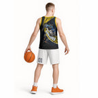 North Queensland Cowboys Rugby Basketball Jersey Tribal Polynesian Power Art - Lightning Mascot