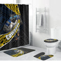 North Queensland Cowboys Rugby Bathroom Set Tribal Polynesian Power Art - Lightning Mascot