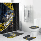 North Queensland Cowboys Rugby Bathroom Set Tribal Polynesian Power Art - Lightning Mascot