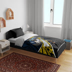 North Queensland Cowboys Rugby Bedding Set Tribal Polynesian Power Art - Lightning Mascot
