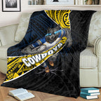 North Queensland Cowboys Rugby Blanket Tribal Polynesian Power Art - Lightning Mascot