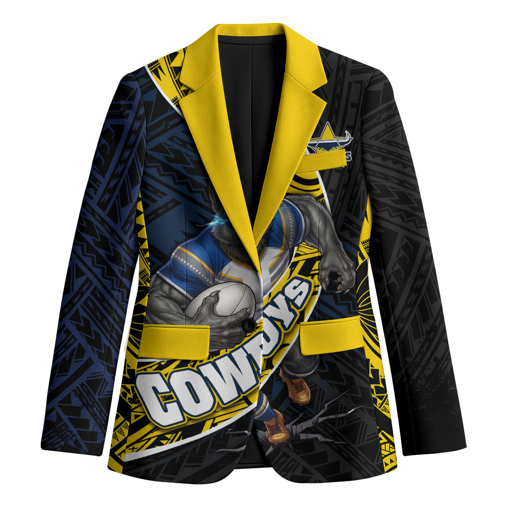 North Queensland Cowboys Rugby Blazer Tribal Polynesian Power Art - Lightning Mascot