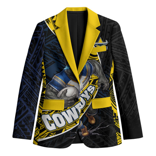 North Queensland Cowboys Rugby Blazer Tribal Polynesian Power Art - Lightning Mascot