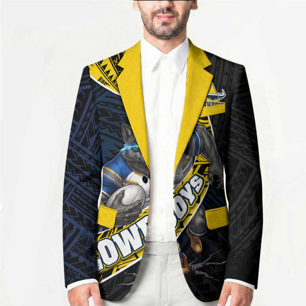 North Queensland Cowboys Rugby Blazer Tribal Polynesian Power Art - Lightning Mascot