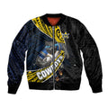 North Queensland Cowboys Rugby Bomber Jacket Tribal Polynesian Power Art - Lightning Mascot