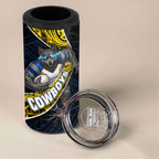 North Queensland Cowboys Rugby 4 in 1 Can Cooler Tumbler Tribal Polynesian Power Art - Lightning Mascot