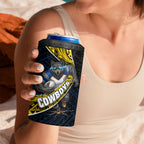North Queensland Cowboys Rugby 4 in 1 Can Cooler Tumbler Tribal Polynesian Power Art - Lightning Mascot