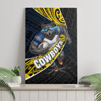 North Queensland Cowboys Rugby Canvas Wall Art Tribal Polynesian Power Art - Lightning Mascot