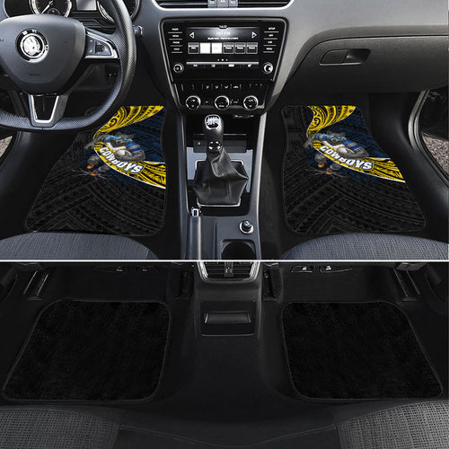 North Queensland Cowboys Rugby Car Mats Tribal Polynesian Power Art - Lightning Mascot