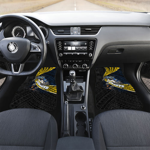 North Queensland Cowboys Rugby Car Mats Tribal Polynesian Power Art - Lightning Mascot
