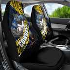 North Queensland Cowboys Rugby Car Seat Cover Tribal Polynesian Power Art - Lightning Mascot
