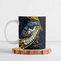 North Queensland Cowboys Rugby Ceramic Mug Tribal Polynesian Power Art - Lightning Mascot